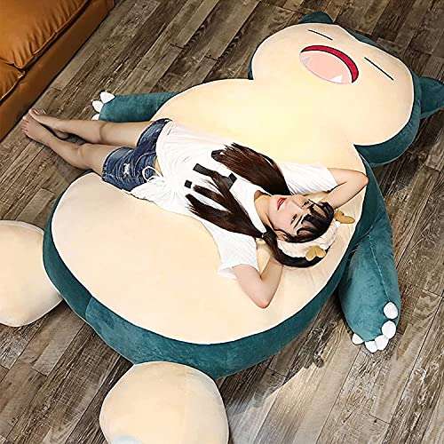 HCSXMY Snorlax Bean Bag Chair Cover - Unstuffed Snorlax Plush Toy with Zipper for Girlfriend Birthday Gift (150CM, Angry Face) 2
