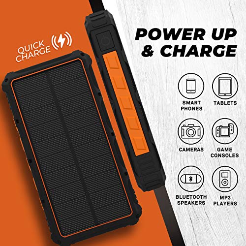 Solar Power Bank, Portable Solar Charger (Waterproof 24,000 mAh) Solar Phone Charger, External Battery Pack Fast Charging(Multiple Devices), Solar Powered Portable Charger,Charger Solar for Cell Phone 4