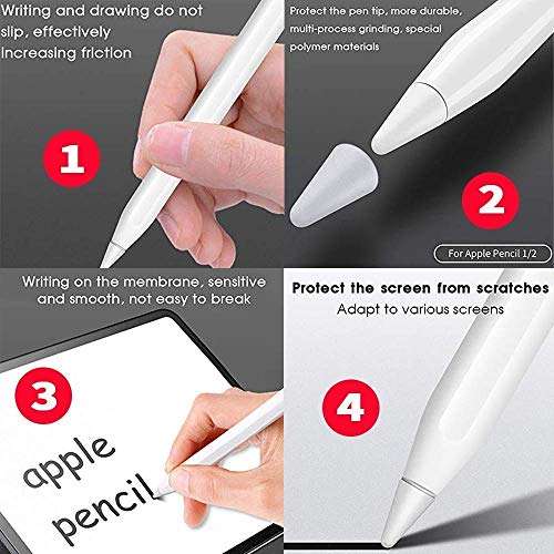 E-CHOICE 8 Pcs Silicone Pencil Nib/Tip Protector Cap for Drawing Noiseless Compatible for Apple Pencil 1st/2nd Non-Slip Writing (Pink) 6