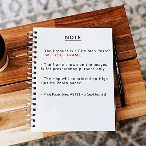 Recollection Vadodara City Map Art Print Poster A3 Size WITHOUT FRAME Wall Decor for Home Office Restaurant Hotel Interior Decoration (Color 5) 4