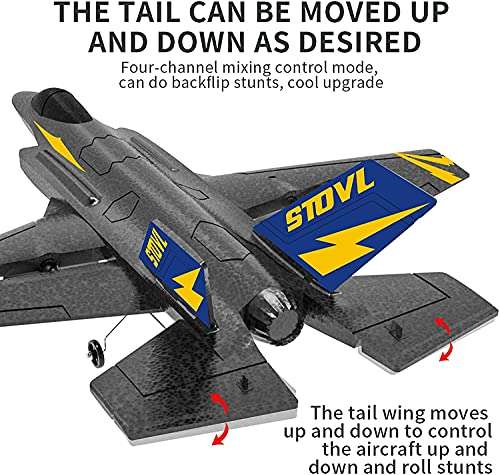 RC Plane -2.4Ghz 4 Channels Remote Control Airplane Ready to Fly,RC Plane Built in 6-Axis Gyro,3D/6G Fly Modes RC Jet for Advanced Kids Adult, Entry Training Level RC Plane for Beginner -Two batteries 3