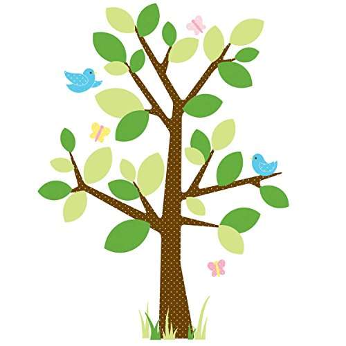 Roommates Plastic Dotted Tree Giant Wall Decal, Multi Color 4
