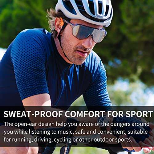Bone Conduction Headphones Bluetooth Wireless Open Ear Headphones Build in Microphone Stereo Sport Workout Headset Earphones for Running Cycling Hiking Driving for iPhone Android K9 Orange 5