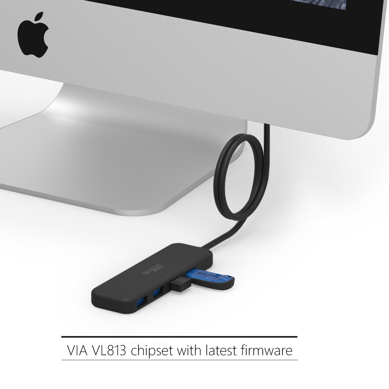 QuantumZERO USB 3.0 / USB3.1 Gen1 4-Port Hub, 1m built-in cable 6