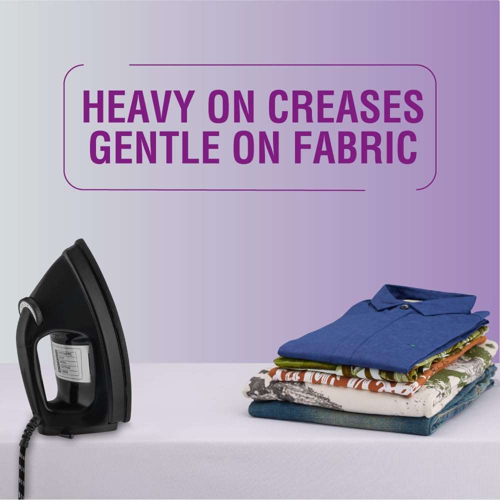 USHA EI 3710 Primora 2 KG Heavy Weight Dry Iron| 1100W| Non-stick Dual Coated Sole Plate For Easy Gliding & Long Life| 1.8 m Long Cord| Dual Layer Safety | 2 Years Warranty 6