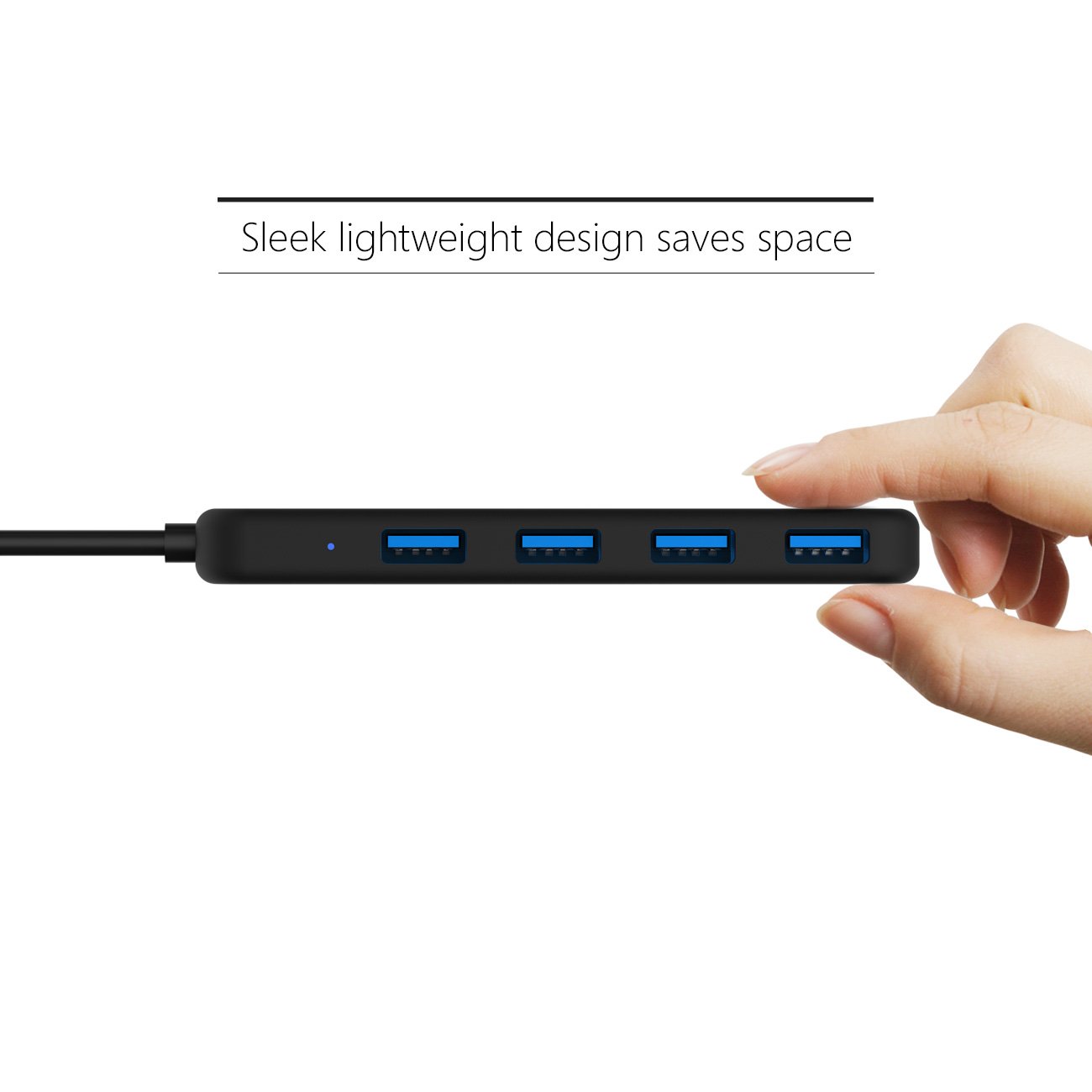 QuantumZERO USB 3.0 / USB3.1 Gen1 4-Port Hub, 1m built-in cable 5