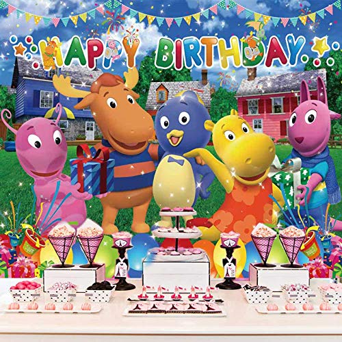 The Backyardigans Happy Birthday Banner Backdrop Banner Tv Theme Party Supplies Dessert Table Decoration Photography Studio Background Props 5x7 Ft 4