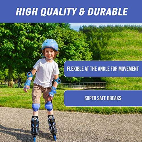 High Bounce Adjustable Inline Skate (Blue, Medium (2-5) ABEC 5) 3