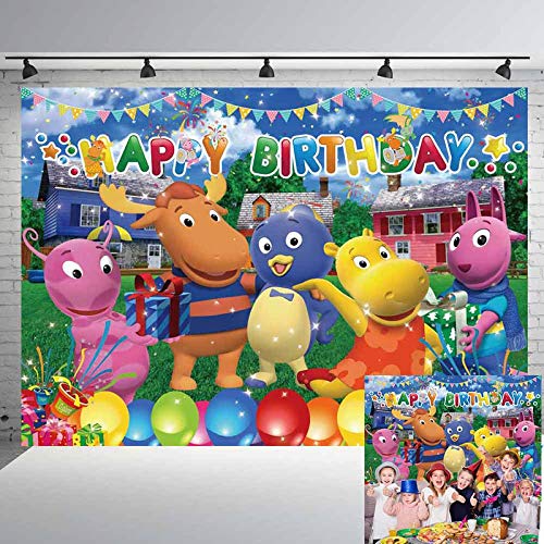 The Backyardigans Happy Birthday Banner Backdrop Banner Tv Theme Party Supplies Dessert Table Decoration Photography Studio Background Props 5x7 Ft 2