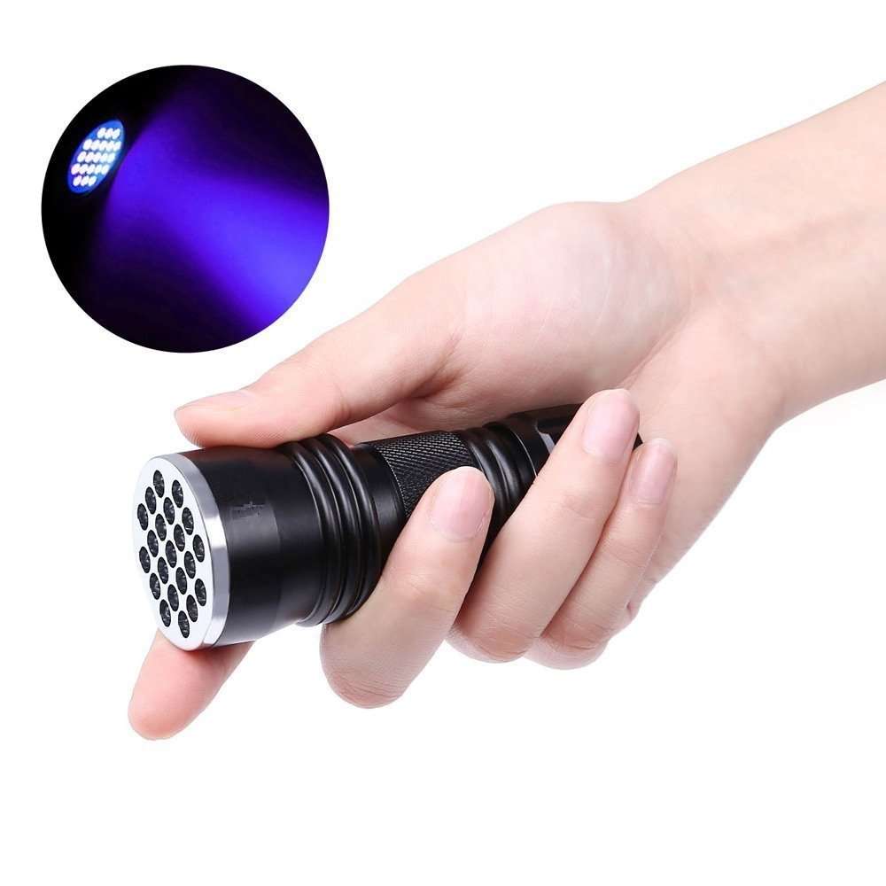 amiciVision 21 LED UV Torch Light 395-400nm Flashlight with 3 AAA Battery, Black 3