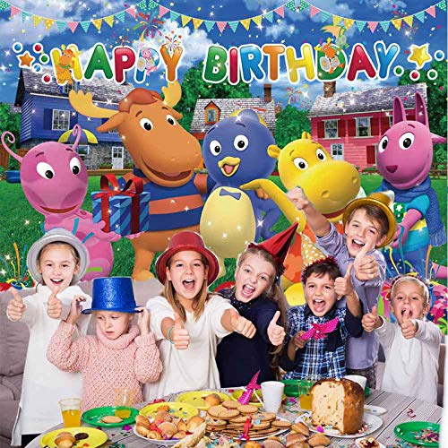 The Backyardigans Happy Birthday Banner Backdrop Banner Tv Theme Party Supplies Dessert Table Decoration Photography Studio Background Props 5x7 Ft 3