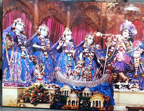 Templeshop Mayapur Iskcon Radha Madhav Astasakhi Photo Frame,for Home & Templ e Decoratction,Made by Ply Wood Plastic Size (15/36 Inches) 4