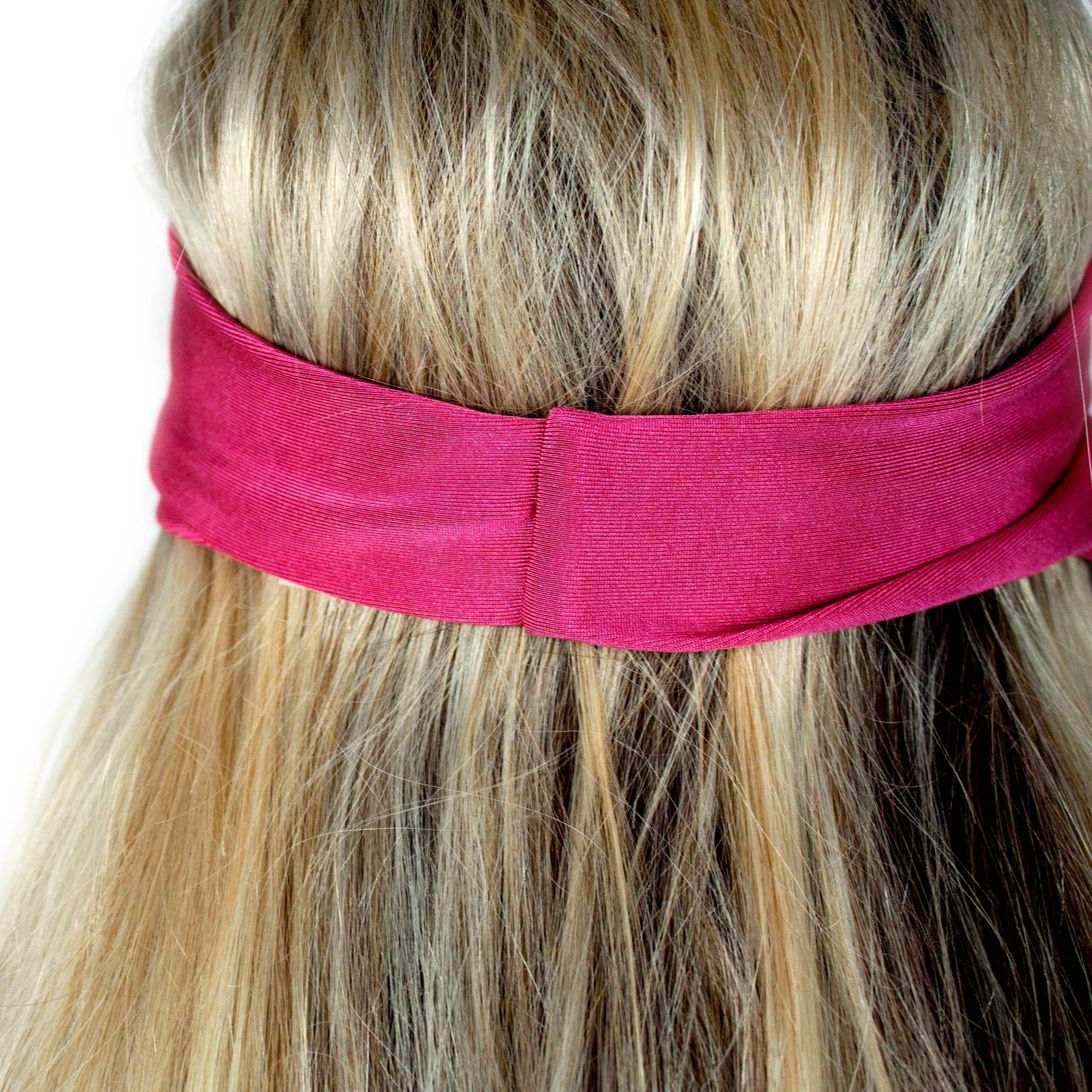 Everfan Magenta Headband | Athletic Stretch Sweatband for Running Yoga and Crossfit 3