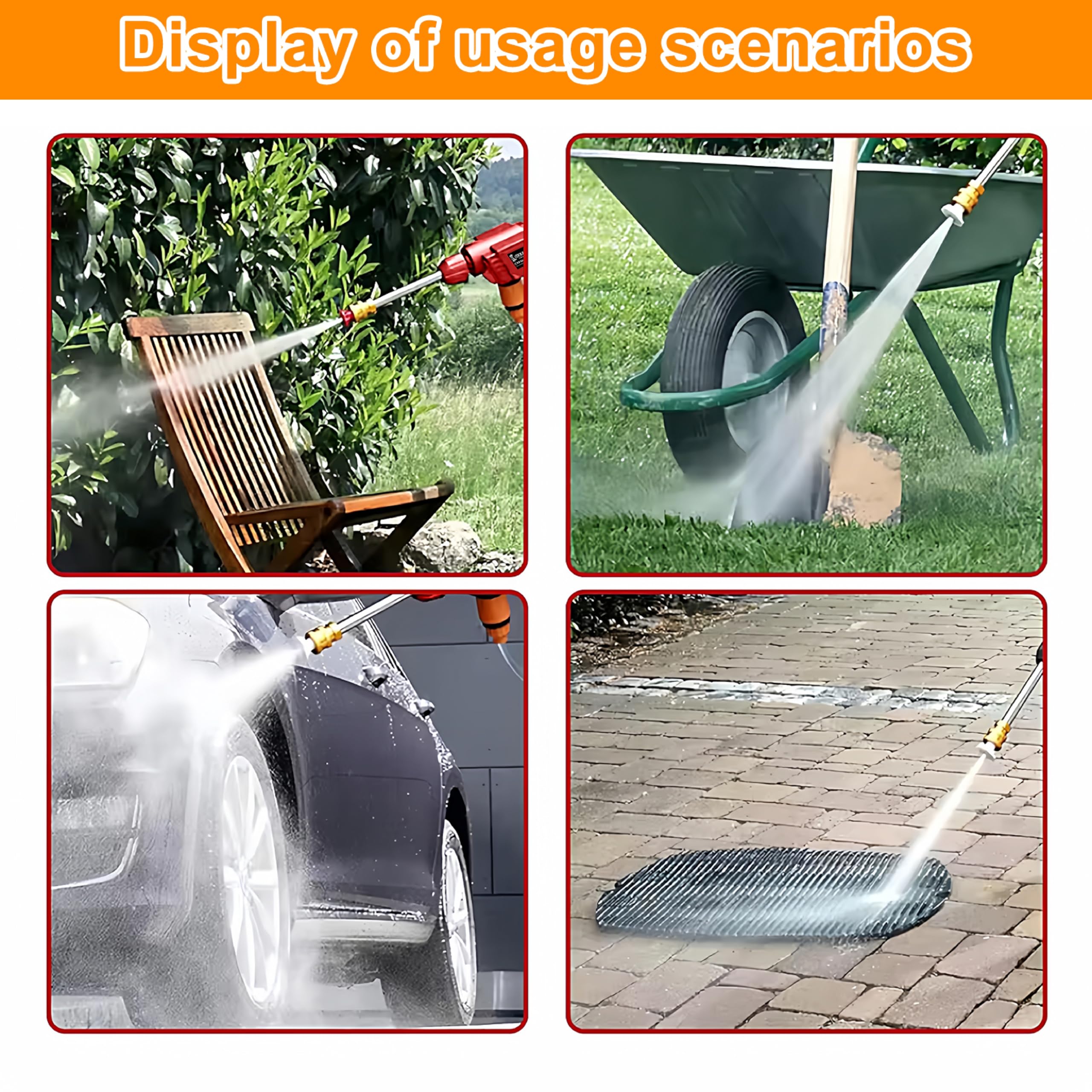 Cockatoo CarShine1.0 Rechargeable Pressure Washer Gun 21V Double Battery 10 Bar Pressure 4L/min Flow Portable Car Bike Garden Cleaner Aluminium Motor Foam Bottle Cordless High Pressure Cleaner 6