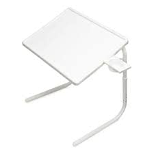 Table Magic Multipurpose Laptop Table Mat Finish Top Work Home Study (White) Table with Side Cup 5