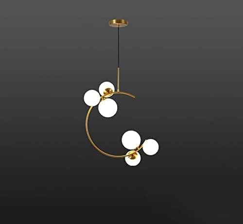 CITRA 6 Light Gold Frosted Glass Chandelier Pendant Ceiling Hanging Lights - Warm White 4