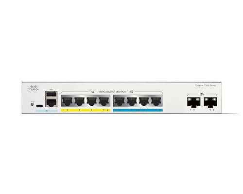 Cisco Catalyst 1300-8MGP-2X Managed Switch, 4 Port GE, 4 Port 2.5GE, PoE, 2x10GE SFP+, Limited Lifetime Protection (C1300-8MGP-2X) 2