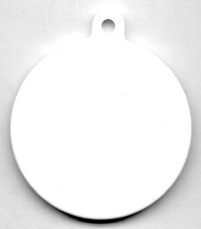 10 Pieces White Blank Polymer Craft Round Dog Tag Key Chain Sublimation Dye Heat Thermal Transfer 1,5´´ x 1,5´´ (3.5 x 3.5 X 0,2 cm) 5
