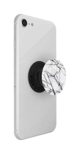 PopSockets: Phone Grip with Expanding Kickstand, Pop Socket for Phone - Dove White Marble 2