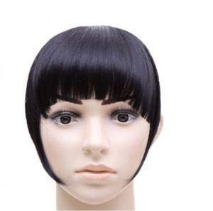 Fully 100% Natural Look Human Hair Bangs/Fringes Extension For Women And Girls Hair Front Hair Flicks (Center Cut Black) Pack Of 1 3
