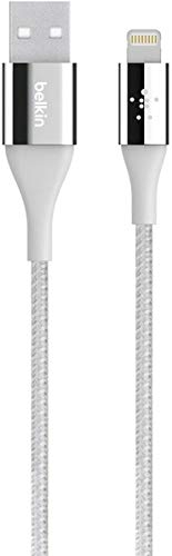 Belkin MIXIT Duratek Unbreakable Kevlar Lightning to USB 2.0 A Charge & Sync Cable for iPhone, iPads & iPods, 4 Feet (Silver)
