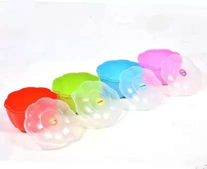 Kitchen Wrap Gift Item Fruits, Biscuits, Dry Fruit, Chocolates, Mouth Freshener, Candy, Pickle, Snacks Storage Container - 300 ml Plastic Grocery Container (Pack of 8) (Multicolor) 4