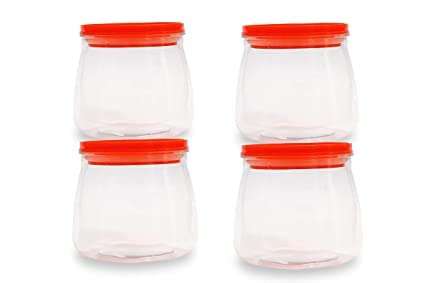 ARV MEGAHOUSE Plastic Stackable Modular Matka Kitchen Storage Containers (Set of 4, 900ml) 1