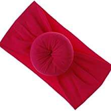 WHISKET Elastic Stretchy Elastic Soft Nylon Bowknot Bow Headbands Hairband Bows Knot Turban Headwraps Hair Bows Accessories for Kids Toddler Infant Newborn Baby Girl [ BAND] (2) 3