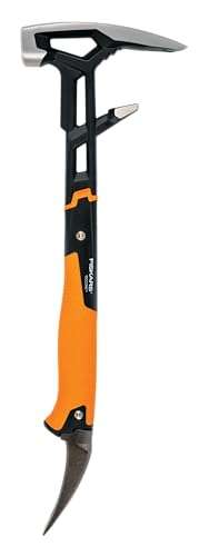Fiskars IsoCore Wrecking Bar, Board Bender Shock Absorbing Hammer and Crowbar, 18-Inch 2