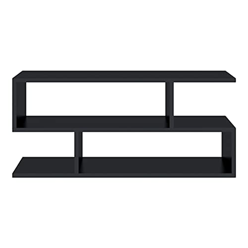 Klaxon S Shape Engineered Wood Coffee Table/Centre Table/Tea Table (Black) 5