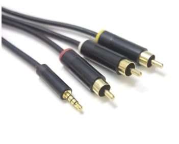 3.5mm to Composite AV Audio Video Cable for Xbox 360 Slim E X-Box E AV Cable 1.75M 4