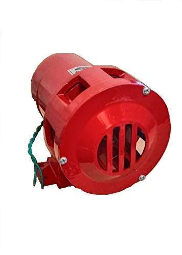Hanutech Heavy Duty Industrial Siren 220V AC Screw Wind Motor Single Phase Hooter Sound Range Upto 1.5KM (Red) 1