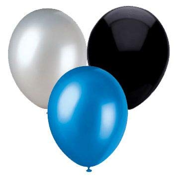 Theme My Party Blue and Silver Black with Blue Star foil Happy Birthday Banner Party Decorations 6