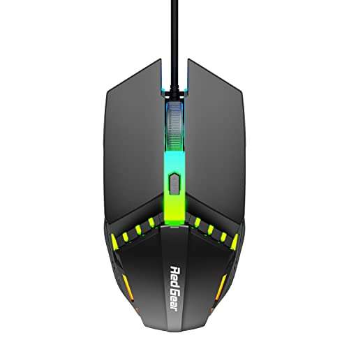 Redgear Pro Wireless Series Gamepad Wireless Receiver for PC Black & Redgear A-10 Wired Gaming Mouse with RGB LED, Lightweight and Durable Design, DPI Upto 2400, Compatible with Windows and MAC. 2