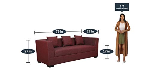 Casaliving - Amida 3 Seater Sofa for Living Room (Red) 5