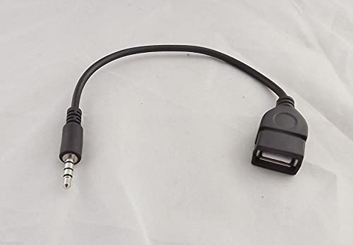 Connectors 10pcs 3.5mm Male AUX Audio Plug to USB 2.0 Female Converter Cable Cord Car MP3 - (Cable Length: 25cm, Color: Black) 4