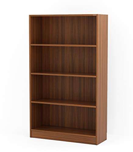 BLUEWUD Alex Engineered Wood Bookshelf Cabinet Book Rack Organizer with 4 Shelves for Décor Display Wall Mount Floor Standing for Home Library (Walnut) 3