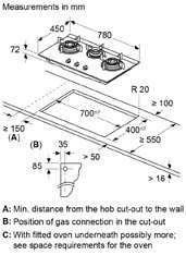 Bosch Built in Gas Hob Black Tempered glass Glass 3 Burner Auto Ignition 70 cm 2 Mini Triple Ring Brass Burner and 1 Double Ring Brass (PMD83D31NX) 4