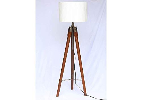 Tripod Floor lamp for Living Room, Bedroom, Office with Fabric Shade, Bulb, Wiring, Holder Included 1