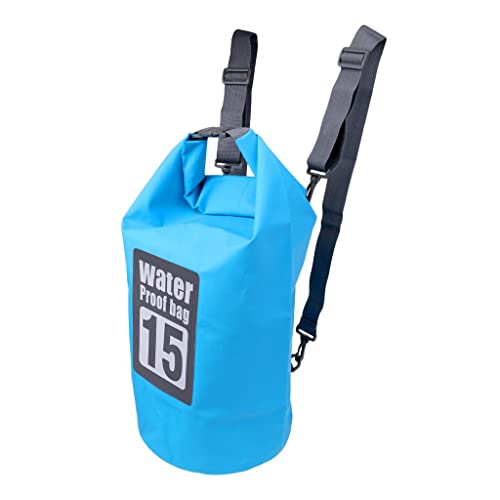 Calandis Waterproof Dry Sack Backpack Bucket Bag Camping Kayaking Travel 15L Sky Blue 4