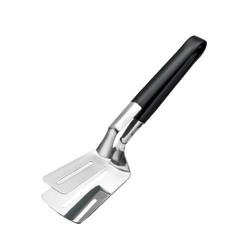 Jrsoul He Kitchen Cooking Tongs,Big Size Spatula Tong 12 Inch Multifunctional Stainless Steel Barbecue Clamp Food Flip Shovel Clip for Steak Fish Bread Hamburger BBQ Frying Pancake Pies Pizza 1