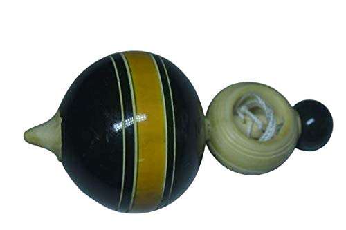 wooden spinning top with thread - latoo toy for children - pull and release- Multi color 3