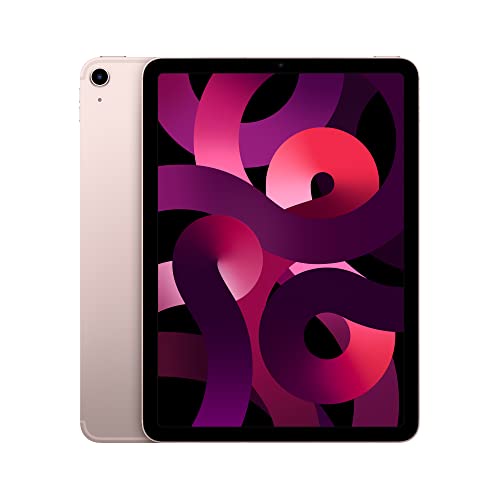 Apple iPad Air (5th Generation): with M1 chip, 10.9-inch Liquid Retina Display, 256GB, Wi-Fi 6 + 5G Cellular, 12MP front/12MP Back Camera, Touch ID, All-Day Battery Life – Pink 1