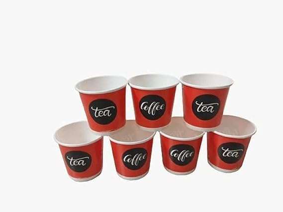 SKYWINS 100 ml Disposable Paper Cups - Eco-Friendly, Leak-Proof Hot & Cold Drink Cups | Ideal for Tea, Coffee, Juice | Pack of 80 | Biodegradable, Food Grade, Sturdy 1