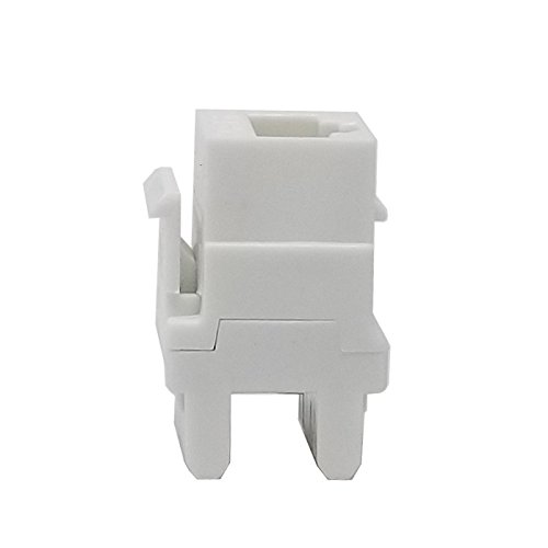 LOGICO 25 Pack lot Keystone Jack Cat6 White Network Ethernet 110 Punchdown 8P8C 180° 6
