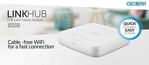 Router Alcatel Link Hub 4G LTE Unlocked Worldwide HH41NH Multibam 150 Mbps Wi-Fi (4G LTE Canada Latin Caribbean Euro Asia Africa) + RJ45 Up to 32 Users w/ 2 Antennas 4
