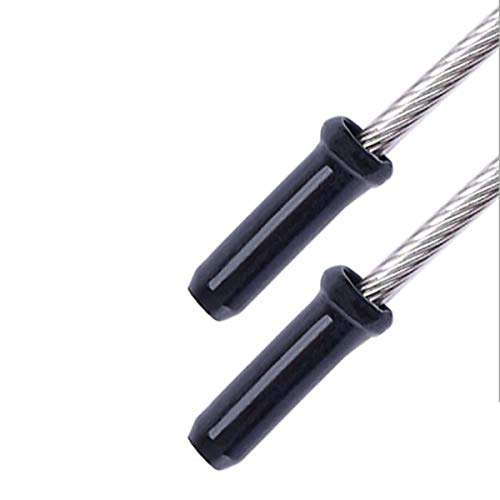 E-outstanding 50pcs Anodized Aluminum Alloy Bicycle Cable End Caps End Crimps Bicycle Line Pipe End Cap Inner Line Cover, Black 4