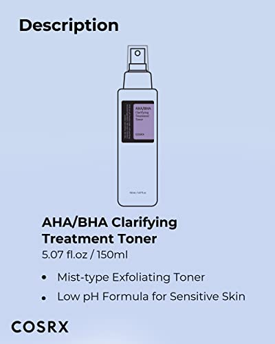 Cosrx Aha/Bha Clarifying Treatment Toner Liquid with Pyrus malus (apple) fruit water and salix alba (willow), 150ml (CRX47003) - Pack of 1 6