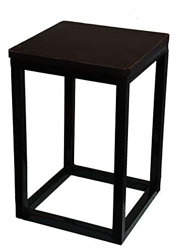 ROYAL Industries Iron Stool & Iron Shape Bedside Iron Stool for Bedroom Gift Item Stylish Stool Corner (1 Step Stool) (Black& Brown) 1