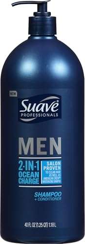 Suave Professionals Men 2-in-1 Shampoo & Conditioner, Ocean Charge, 40 Ounce Pump Bottle 1